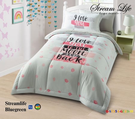 طقم مفرش مفرد ونصف 4 قطع وجهين