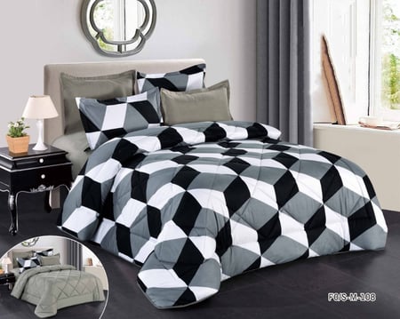 طقم مفرش اوتليت مزدوج 6 قطع وجهين