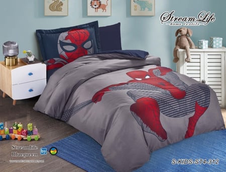 طقم مفرش مفرد ونصف 4 قطع وجهين