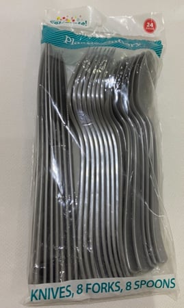 8 ملاعق 8شوكة 8 سكين فضي