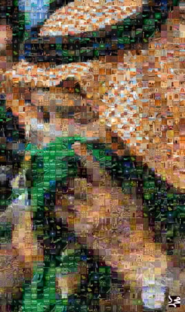 فسيفساء 'الملك والعلم' (ملف رقمي): لقطة أيقونية تروي قصة عشق الوطن!" 🇸🇦💋