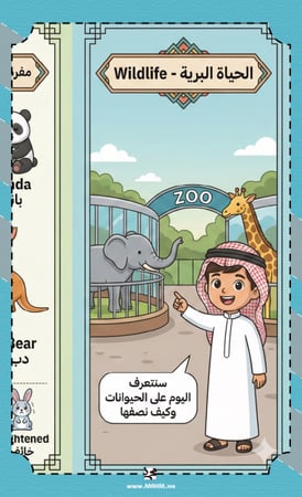 مطوية إنجليزي "Wildlife" لرابع ابتدائي – استكشف الغابة وأتقن اللغة بذكاء!