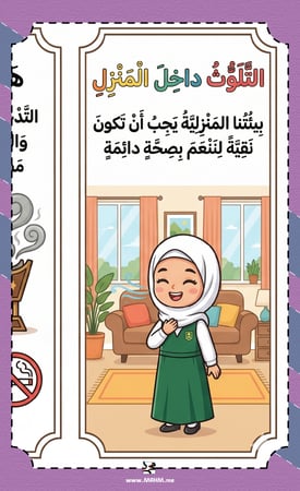 مطوية درس التلوث داخل المنزل مهارات حياتية خامس بنات