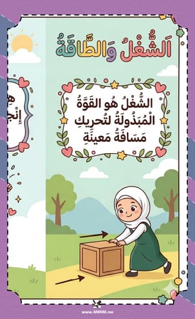 مطوية الشغل والطاقة علوم خامس ابتدائي بنات