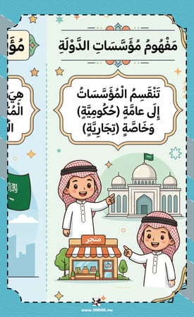 مطوية مفهوم مؤسسات الدولة دراسات اجتماعية خامس ابتدائي بنين