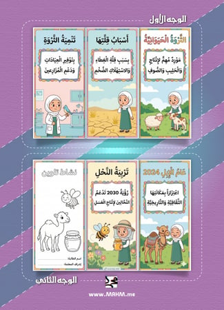 مطوية الثروة الحيوانية اجتماعيات خامس ابتدائي بنات