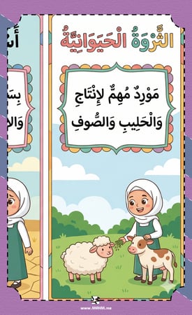 مطوية الثروة الحيوانية اجتماعيات خامس ابتدائي بنات