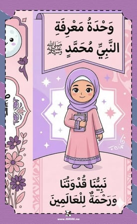 مطوية معرفة النبي  خامس ابتدائي بنات