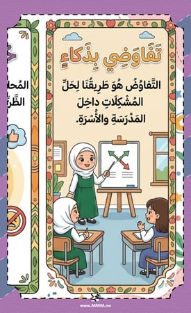 مطوية درس آداب الحوار والتفاوض مهارات حياتية خامس بنات
