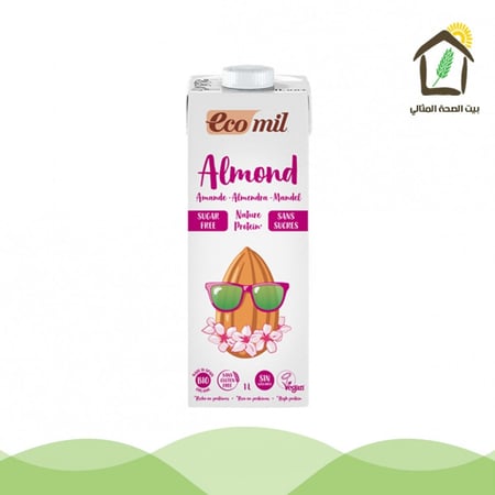 حليب اللوز العضوي خالي من اللاكتوز والجلوتين والسكر عالي البروتين 1لتر