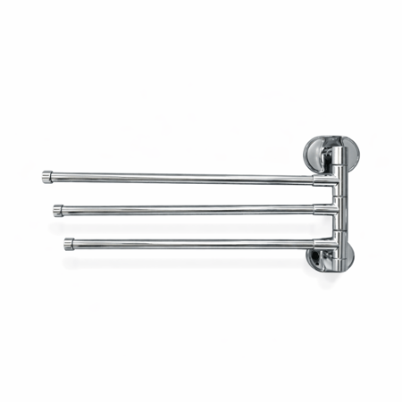 علاقة مناشف ثلاثية متحركة كروم