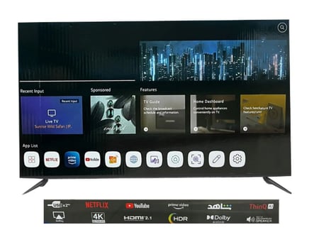 شاشة اي تي سي ، مقاس 65 بوصة بدون اطار بدقة 4k نظام تشغيل ال جي ويب أو أس لون أسود ( سماعه مدمجه على امتداد الشاشة من الاسفل) E-LD-65UHWB