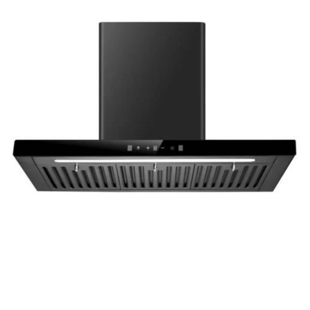 بولم BULM - شفاط 90 سم - تدفق الهواء: 1000 م³ / ساعة - شاشة زجاجية لمس 3 سرعات مع مستشعر - فلاتر شرائح، لمبة LED طويلة - تصميم أسود ملكي - لمبة لد ابيض طويلة  - MOTION90-BL