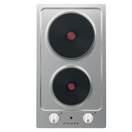 سطح بومبي POMPE ايطالي - كهرباء 30 سم 2 عین اشعال سریع - أمان - مفاتیح أمامیة 6 مستویات للتحكم بالحرارة ایطالي - P30E