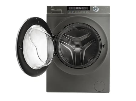 جنرال سوبريم غسالة تعبئة أمامية  - 15 كجم  غسيل - 10 كجم تنشيف حراري إنفيرتر - فضي غامق - خاصية الغلق الذاتي للباب - حوض كبير (XXL) - حوض الغسيل (601 ملم)  GSFL15010DH