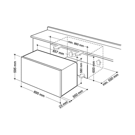 إلبا الايطالية فرن كهربائي بلت-إن 90 - 11 وظائف 141 لتر - 4 مصابيح هالوجين أغلاق الباب بشكل هايدروليك - مروحتين داخلية لتوزيع الحرارة ، مروحة تبريد - القدرة الكهربائية 3250 (واط) - AS ELIO E93 MF