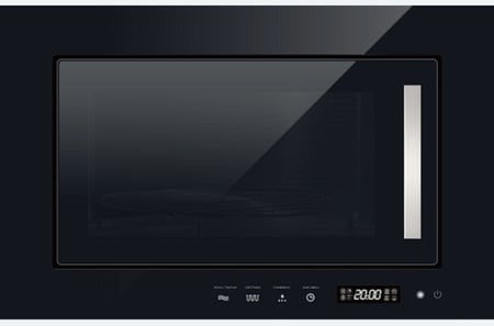 كتشن نت Kitchen Net ميكرويف بلت إن 20 لتر مع شواية – تحكم باللمس × 6 برامج طهي × إذابة الثلج × شواية 800 واط × ميكرويف 700 واط – قفل أمان للأطفال – تجويف داخلي ستانلس ستيل – تصميم أنيق باللون الأسود – مقاس 60×38 سم – موديل JN2204010