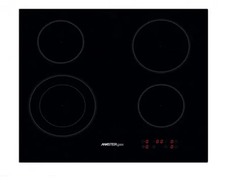 سطح MASTERgas ماستر جاز – 4 عين سيراميك كهرباء بلت ان – 60 سم – ايطالي + 1 عين دبل - تحكم ديجيتال باللمس أمامي - 9 مستويات للحرارة - H64ct