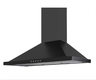 شفاط BULM بولم - 90 سم - قوة شفط عالية 1000 م3 ساعة جداري شكل هرمي اسود - استيل تحكم ازرار - 3 سرعات - PLATINUMNERO90 - يمكن استخدام الشفاط مع / وبدون تمديد خارج