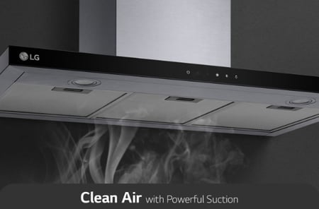 ال جي LG - شفاط عرض 90 سم بشفط قوي مع التحكم باللمس - إضاءة LED - قوة أكبر، ضوضاء أقل صُمم شفاط LG ليوفر قدرة هائلة على الشفط وبلا ضوضاء. - HC7Z3625S