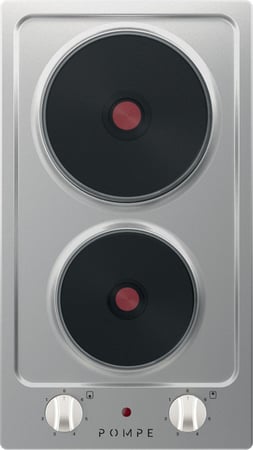 سطح بومبي POMPE ايطالي - كهرباء 30 سم 2 عین اشعال سریع - أمان - مفاتیح أمامیة 6 مستویات للتحكم بالحرارة ایطالي - P30E