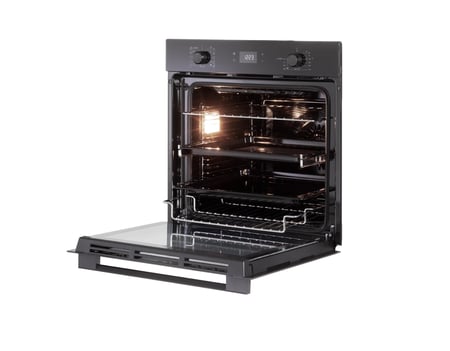 إلبا الايطالي فرن بلت ان كهرباء - لون أسود بالكامل Black line)) سعة 74 لتر مع 7 مستويات للأرفف | 11 وظيفة واجهة من الزجاج الأسود بالكامل - باب زجاجي ثلاثي الطبقات - قلاية هوائية - مروحة تبريد | مروحة توزيع الحرارة - AS EL 11 XLFB 300 RF