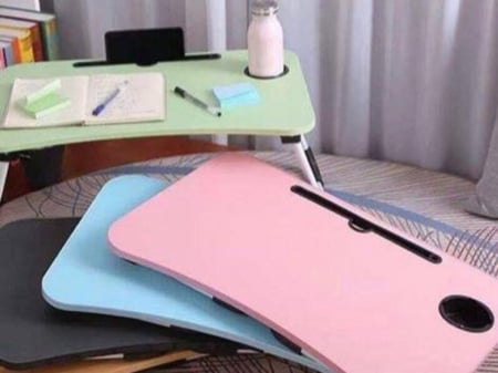 طاولة متعددة الاستخدامات مع حامل اكواب خشب