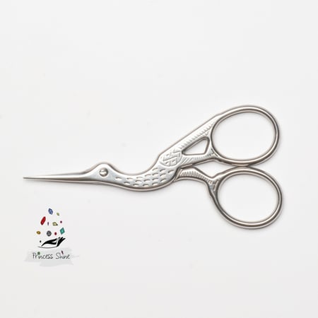 204 - مقص طائر اللقلق - لون فضي