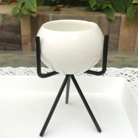 إناء سيراميك للزرع مع حامل