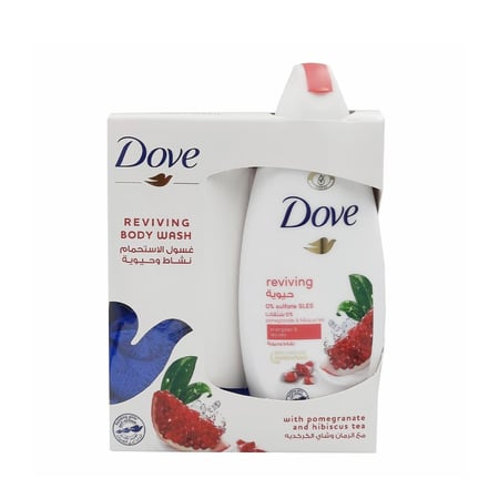 غسول الجسم رمان وعشبة الليمون مع ليفة من دوف 250مل