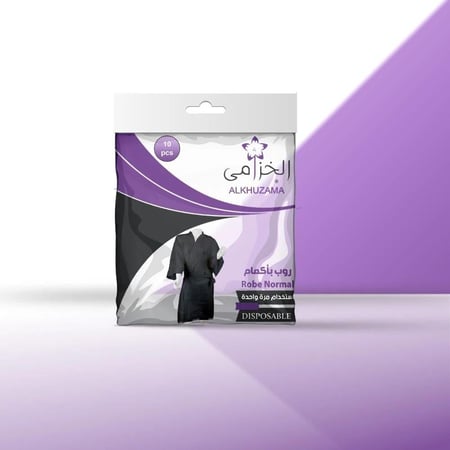 روب حمام بأكمام أسود استخدام مرة واحدة عدد 10 حبة