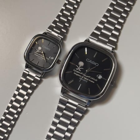 طقم ساعة كاسيو بشعار المملكة