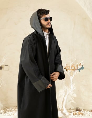 فروه قماش جوخ مع جلد على الاطراف