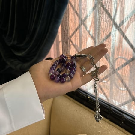 سبحة عقيق برازيلي مع الاسم