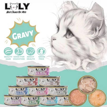 لولي كات طعام رطب معلبات بالتونة والربيان للقطط 85g
