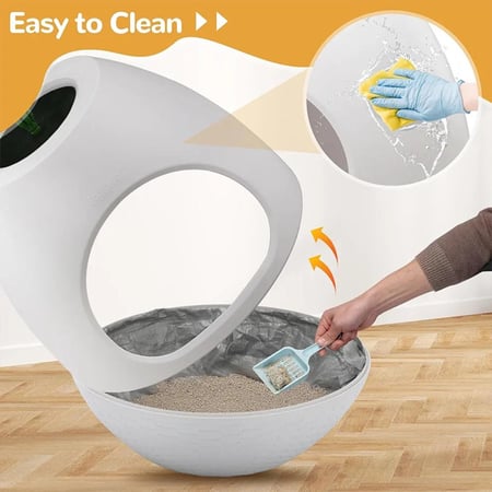 تصميم صندوق رمل للقطط سهل الفتح والتنظيف بغطاء علوي
