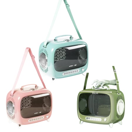 حقيبة خفيفة لحمل الحيوانات الأليفة أثناء السفر على شكل تلفزيون