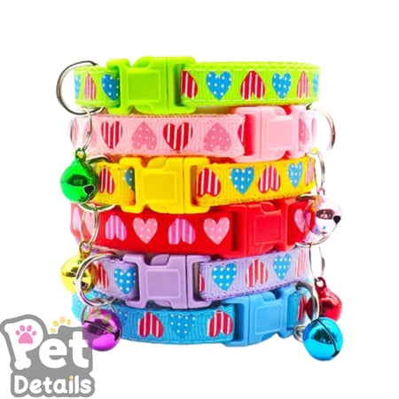 طوق قطط رسمة قلوب