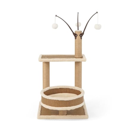 خداشة قطط صغيرة مع سرير دائري وكرات لعب معلقة