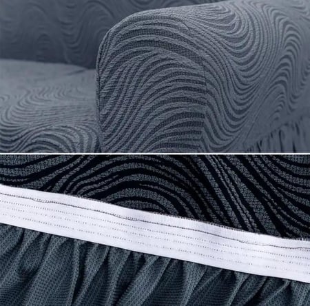 طقم غطاء كنب 5 قطع جكارد مقاوم للماء - بني فاتح