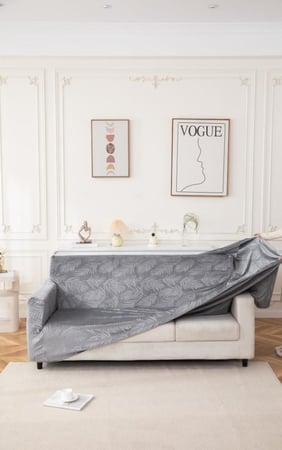 غطاء كنب 2 مقاعد ( ثنائي ) قطيفة محفور مقاوم للماء - بني