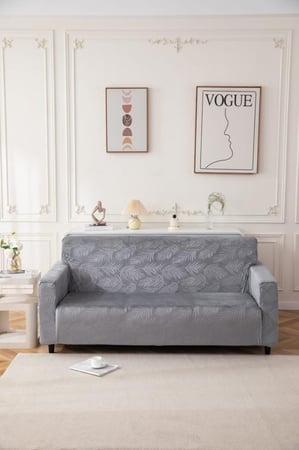 غطاء كنب زاوية حرف ال قطيفة محفور مقاوم للماء - سكري