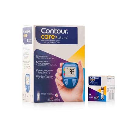 جهاز سكر كونتور كير مع علبة شرائط فحص Contorur care