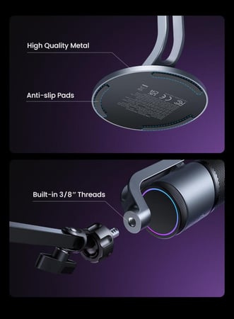 مايك Ugreen USB Desktop Microphone CM769 - جودة صوت احترافية مع إضاءة RGB مذهلة