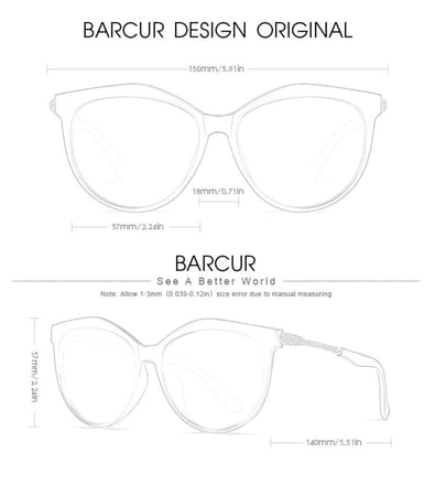 نظارات شمسية نسائية من باركور مقاومة للأشعة فوق البنفسجية بمعيار UV400