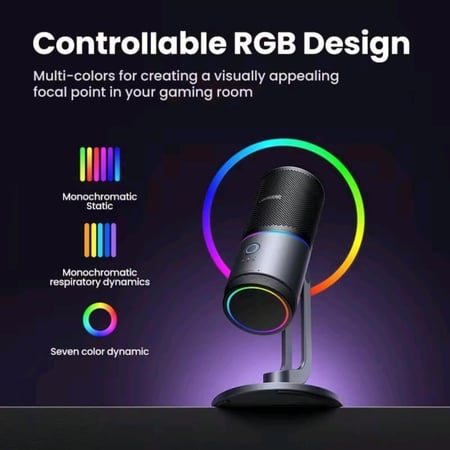 مايك Ugreen USB Desktop Microphone CM769 - جودة صوت احترافية مع إضاءة RGB مذهلة