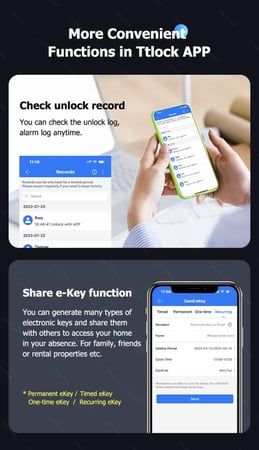 قفل خارجي مع وايفاي + بلوتوث. يعمل بكل من : بصمة + كلمة مرور + مفتاح + كرت + تطبيق + ريموت. يعمل مع اليكسا