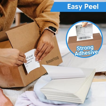 أوراق طباعة ملصقات و بوليصات حرارية عدد 100 ورقة، مثالية لبوليصات الشحن وغيرها مقاس 6x4 بوصة