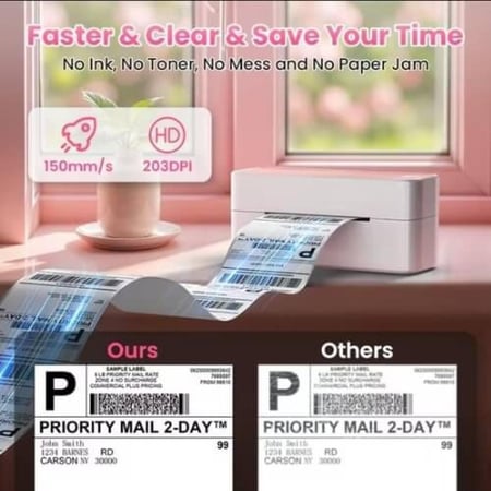 طابعة ملصقات حرارية بلوتوث بدون حبر من فوميمو Phomemo 241 أفضل خيار اقتصادي لطباعة بوليصات الشحن وغيرها