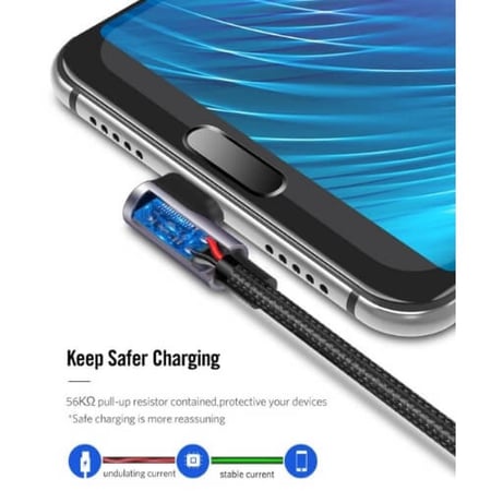 كابل Ugreen USB-C بطول نصف متر وزاوية 90 درجة - الشحن السريع والمتانة المثالية!